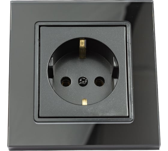 Одинарная розетка Vesta Electric Exclusive Black с заземлением FRZMT040005CHR