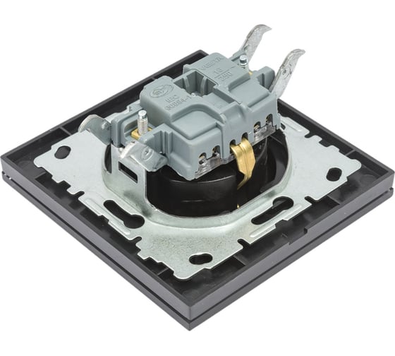 Одинарная розетка Vesta Electric Exclusive Black с заземлением FRZMT040005CHR
