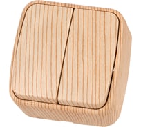 Выключатель TDM ELECTRIC 2-кл. открытой установки IP20 10А, сосна "Дача" Народная SQ1824-0052