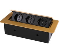 Горизонтальная выдвижная розетка ROCKETSOCKET 3 euro 16a, проводка, цвет золотой SHS017-G
