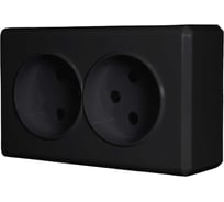 Двойная розетка Vesta Electric Mega Black без заземления FRZ00010221CMT