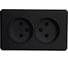 Розетка Metronex Electric Mega Black двойная без заземления FRZ00010221CMT 2