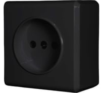 Одинарная розетка Vesta Electric Mega Black с заземление FRZ00010106CMT