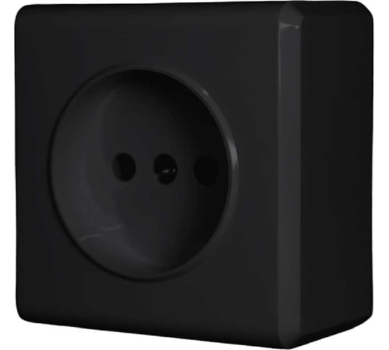 Одинарная розетка Vesta Electric Mega Black с заземление FRZ00010106CMT