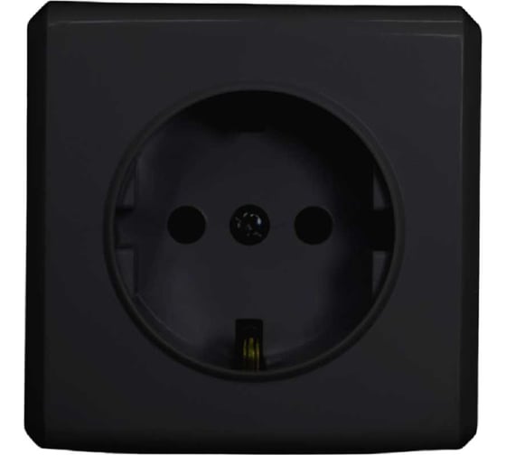 Одинарная розетка Vesta Electric Mega Black с заземление FRZ00010106CMT