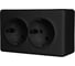 Розетка Metronex Electric Mega Black двойная с заземлением FRZ00010222CMT 1