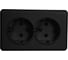 Розетка Metronex Electric Mega Black двойная с заземлением FRZ00010222CMT 2