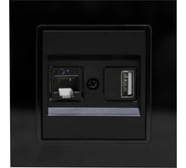 Розетка Metronex Electric Exclusive Black для сетевого кабеля USB FRZ00050504CHR