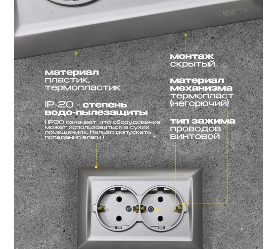 Двойная розетка Vesta Electric Roma Silver c заземлением FRZ00010111SRM