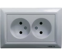 Двойная розетка Vesta Electric Roma Silver без заземления FRZ00010112SRM