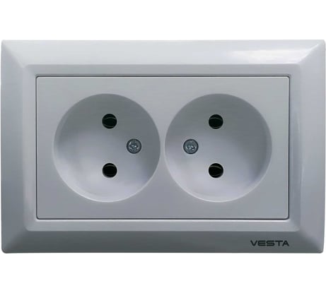 Розетка Metronex Electric Roma Silver двойная без заземления FRZ00010112SRM
