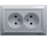 Розетка Metronex Electric Roma Silver двойная без заземления FRZ00010112SRM 1
