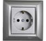 Розетка Metronex Electric Roma Silver одинарная с заземлением FRZ00010101SRM 1