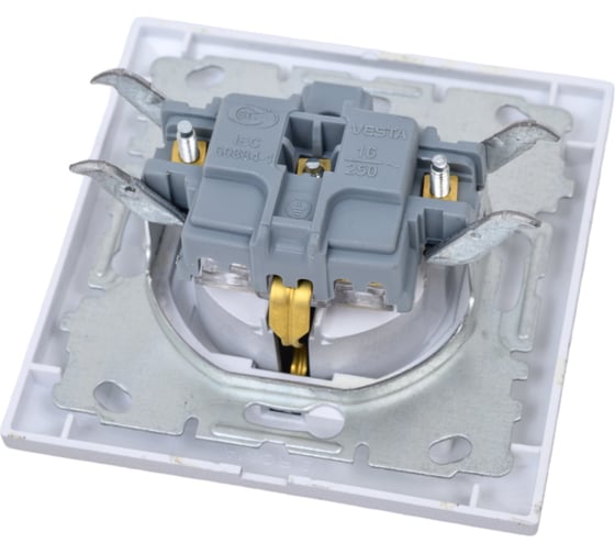Одинарная розетка Vesta Electric Roma Silver с заземлением с крышкой FRZ00010103SRM