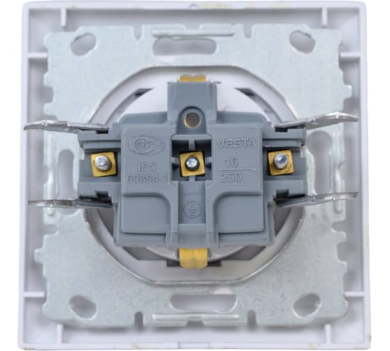 Одинарная розетка Vesta Electric Roma Silver с заземлением с крышкой FRZ00010103SRM