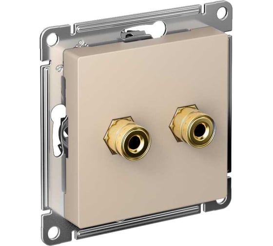 2-местная аудиорозетка Systeme Electric Atlasdesign песочный ATN001287 1