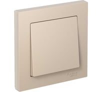1-клавишный выключатель Systeme Electric Atlasdesign песочный сх.1, 10ах, (в сборе с рамкой) ATN001212