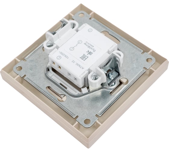 1-клавишный выключатель Systeme Electric Atlasdesign песочный сх.1, 10ах, (в сборе с рамкой) ATN001212