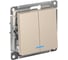 2-клавишный выключатель Systeme Electric Atlasdesign песочный с подсветкой сх.5а, 10ах ATN001253 1