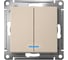 2-клавишный выключатель Systeme Electric Atlasdesign песочный с подсветкой сх.5а, 10ах ATN001253 2