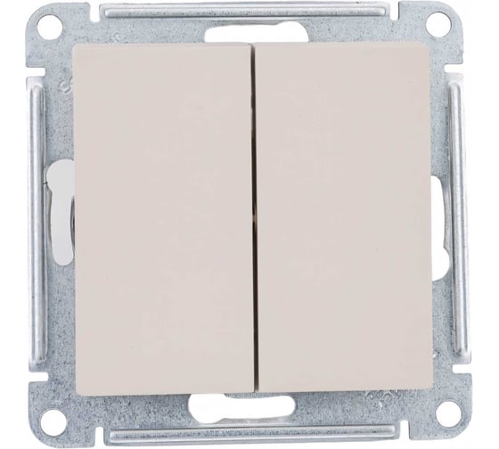 2-клавишный выключатель Systeme Electric Atlasdesign песочный сх.1, 10ах ATN001251