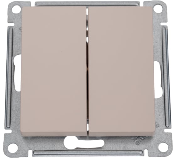 2-клавишный выключатель Systeme Electric Atlasdesign песочный сх.1, 10ах ATN001251 1