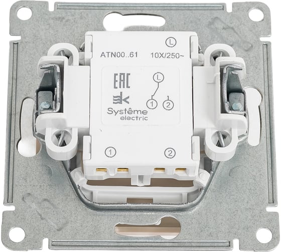 1-клавишный переключатель Systeme Electric Atlasdesign песочный сх.6, 10ах ATN001261
