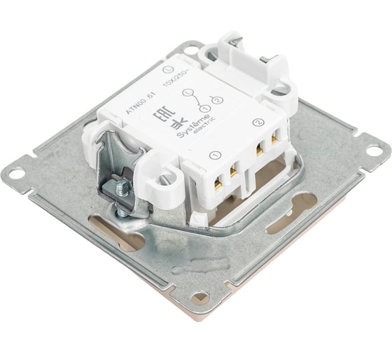 1-клавишный переключатель Systeme Electric Atlasdesign песочный сх.6, 10ах ATN001261