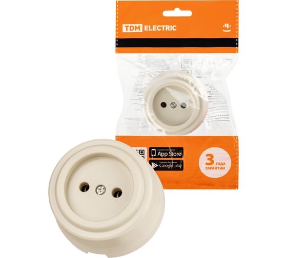 Розетка TDM ELECTRIC 2П 10А 250В сл. кость «Виви» SQ1820-1316