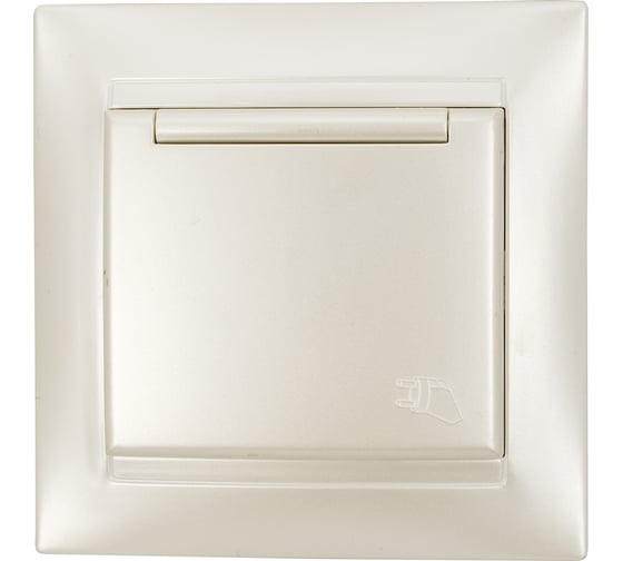 Розетка TDM ELECTRIC 2П+З 16А 250В  IP44 с крышкой перламутр "Лама" SQ1815-0826