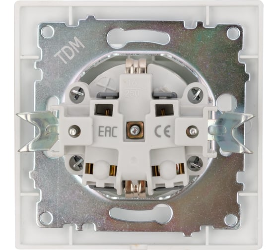 Розетка TDM ELECTRIC 2П+З 16А 250В  IP44 с крышкой перламутр "Лама" SQ1815-0826