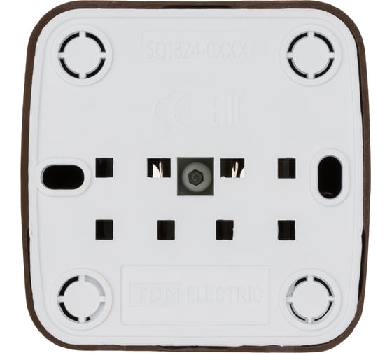 Розетка открытой установки TDM ELECTRIC 2П IP20 10А, венге "Дача" Народная SQ1824-0027