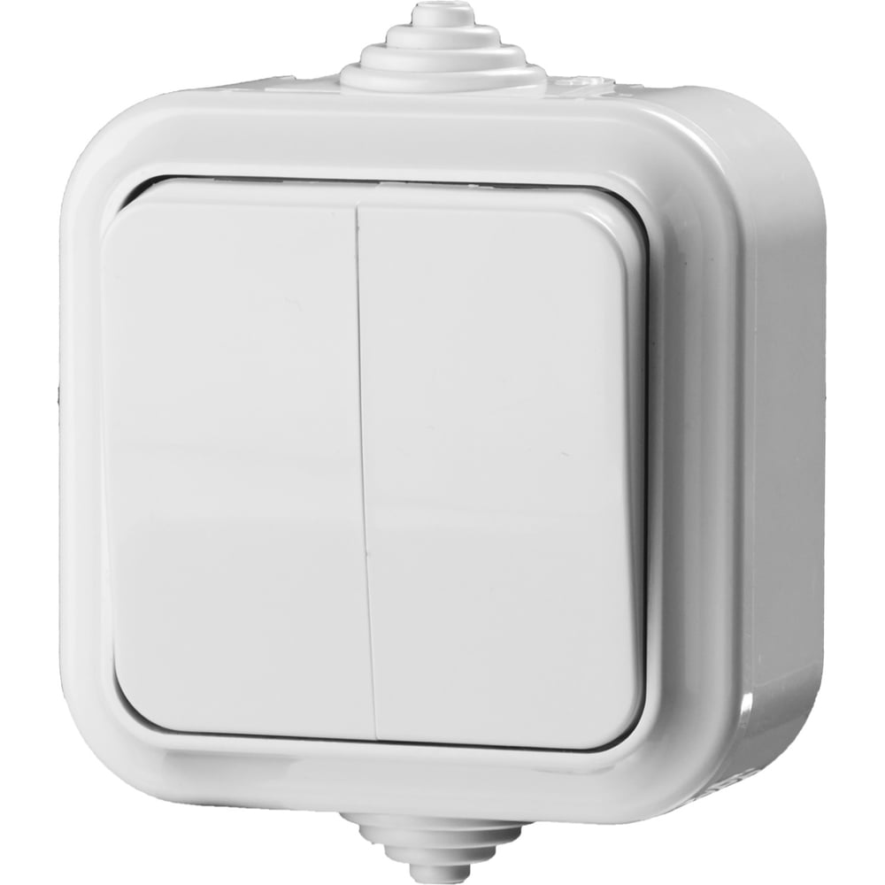 Двухклавишный выключатель IP54, 6А, 220В STAYER MASTER MAXIMA 54302-W ...