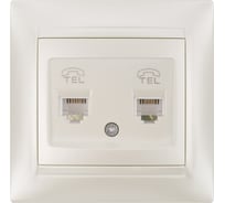 Двойная телефонная розетка TDM ELECTRIC RJ11 перламутр "Лама" SQ1815-0818