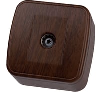 TВ розетка TDM ELECTRIC простая (0-2400 Гц, "мама") открытой установки, IP20 венге "Дача" Народная SQ1824-0073