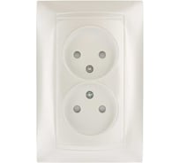 Розетка двойная с защитными шторками 10А 250В перламутр серия "Лама" TDM ELECTRIC SQ1815-0812