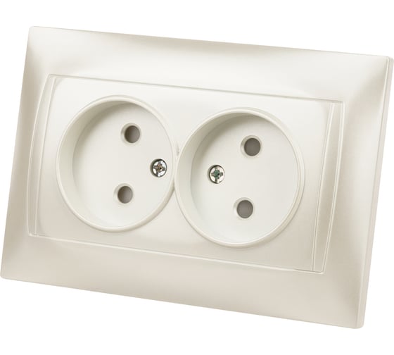 Двойная розетка TDM ELECTRIC 2П 10А 250В с защ. шт. перламутр "Лама" SQ1815-0812