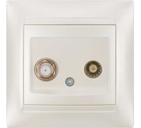 Розетка TV ("мама") + SAT (F-разъем) 0-2400МГц перламутр серия "Лама" TDM ELECTRIC SQ1815-0820