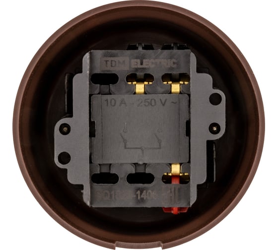 Поворотный выключатель TDM ELECTRIC 2-кл. с ручкой (бантик) 10А коричневый «Виви» SQ1820-1406