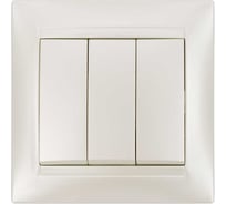 Выключатель 3-х клавишный TDM ELECTRIC 10А перламутр серия "Лама" SQ1815-0803