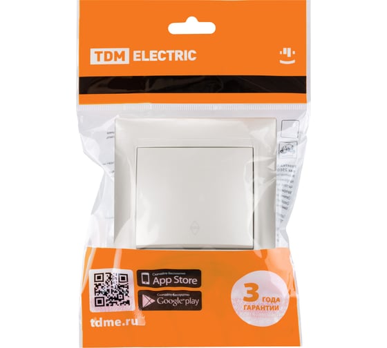 Выключатель на 2 направления TDM ELECTRIC 1 кл. 10А перламутр "Лама" SQ1815-0806