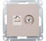 Розетка tv+rj45 Systeme Electric Atlasdesign песочный, кат.5e ATN001289 2