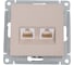 Компьютерная 2-местная розетка rj45+rj45 Systeme Electric Atlasdesign песочный, кат.5e ATN001285 1