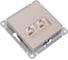 Компьютерная 2-местная розетка rj45+rj45 Systeme Electric Atlasdesign песочный, кат.5e ATN001285 2