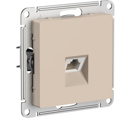 Компьютерная розетка rj45 Systeme Electric Atlasdesign песочный, кат 5е ATN001283