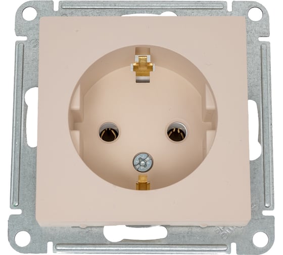 Розетка Systeme Electric Atlasdesign песочный, с заземлением, 16а ATN001243