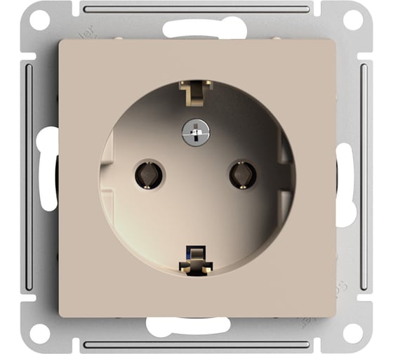 Розетка Systeme Electric Atlasdesign песочный, с заземлением, 16а ATN001243