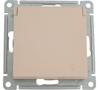 Розетка Systeme Electric Atlasdesign песочный, с заземлением, со шторками, с крышкой, 16а ATN001246