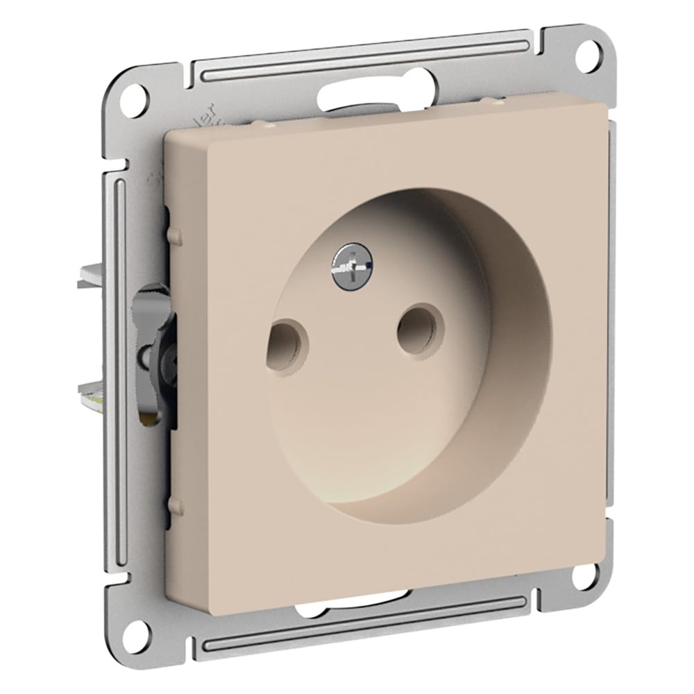 Розетка Systeme Electric Atlasdesign песочный, без заземления, 16а ...