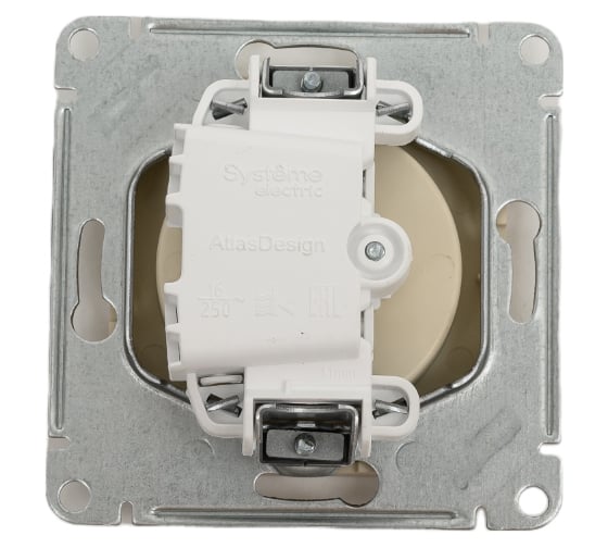 Розетка Systeme Electric Atlasdesign песочный, без заземления, 16а ATN001241